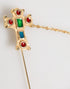 Dolce & Gabbana Lapel Pin Cross Logo Gold Chain Mens Accessories Brooch